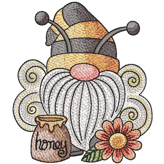 Bee Gnome Honey | Machine Embroidery Designs by JuJu