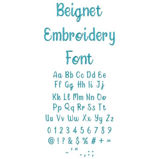 Beignet Embroidery Font | Machine Embroidery Designs by JuJu