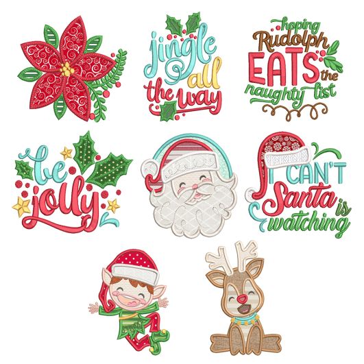 Be Jolly 1 Machine Embroidery Designs By JuJu
