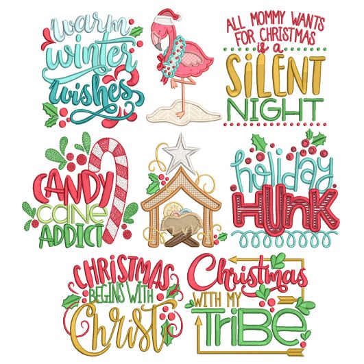 Be Jolly 3 Machine Embroidery Designs By JuJu

