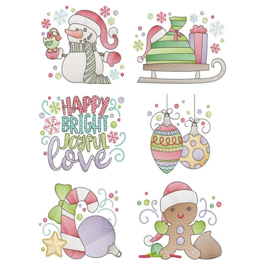 Be Jolly 4 Sketch Machine Embroidery Designs By JuJu