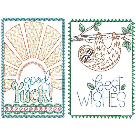 Best Wishes Greeting Cards 1 | Machine Embroidery Designs by JuJu