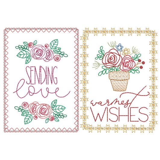                                 Best Wishes Greeting Cards 2 | Machine Embroidery Designs by JuJu
                            