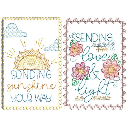 Best Wishes Greeting Cards 3 | Machine Embroidery Designs by JuJu