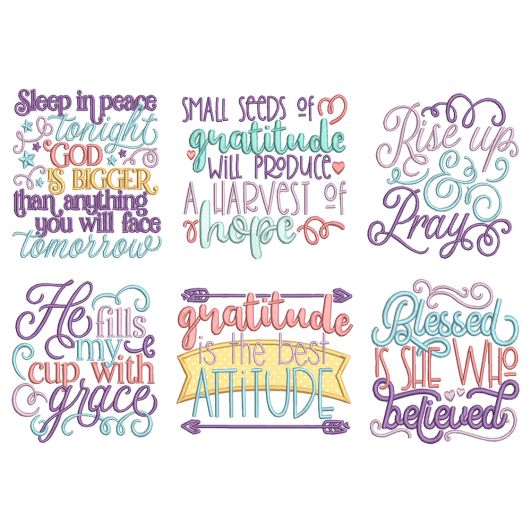 Bible Blessings 4 Machine Embroidery Designs by JuJu

