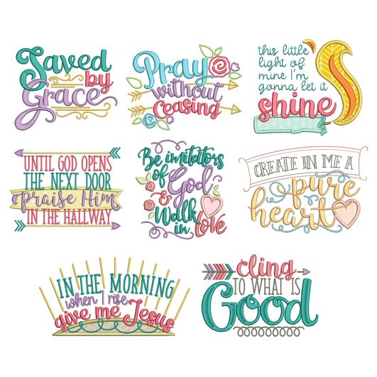 Biblical Sayings 2 Machine Embroidery Designs by JuJu
