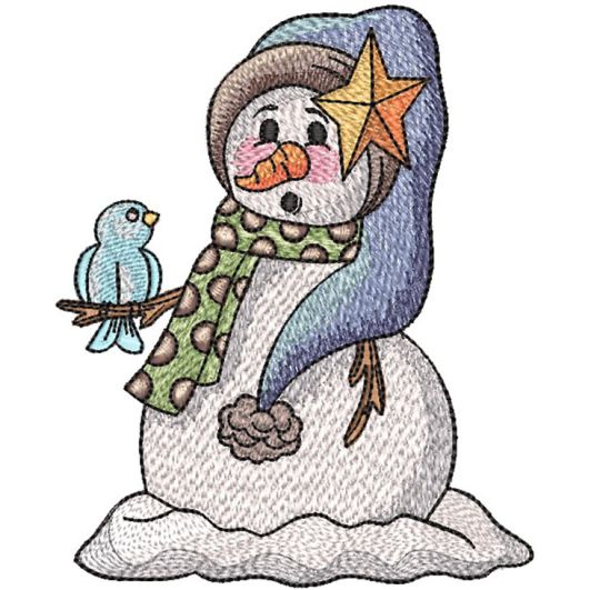 Bird Star Hat Snowman | Machine Embroidery Designs by JuJu