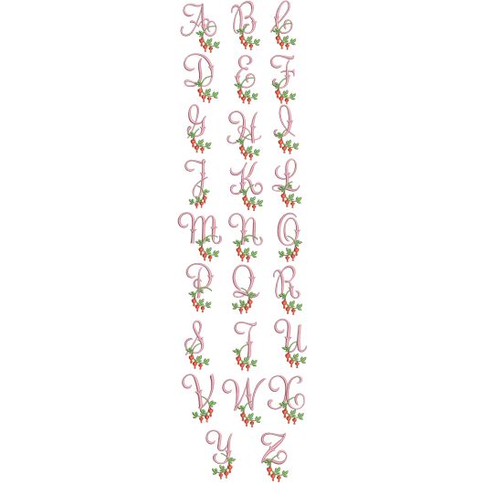 Bleeding Heart Monogram Machine Embroidery Designs by JuJu