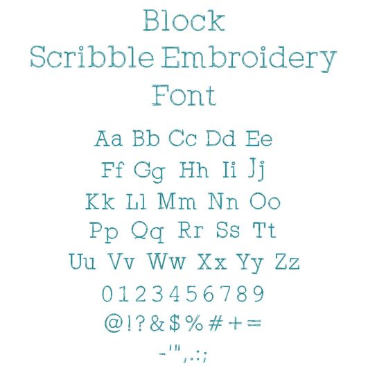 Block Scribble Embroidery Font | Machine Embroidery Designs by JuJu