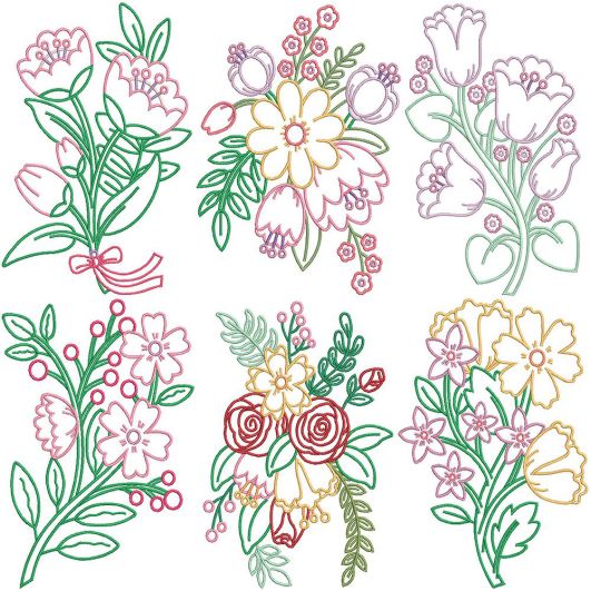Blooming Flowers 1 | Machine Embroidery Designs by JuJu