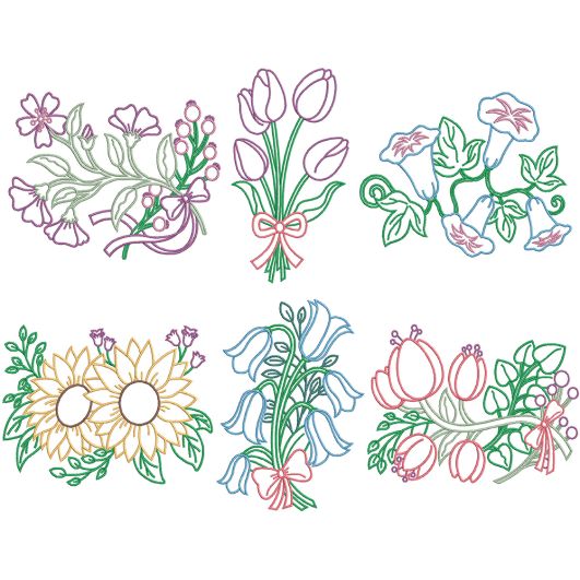 Blooming Flowers 3 | Machine Embroidery Designs by JuJu
