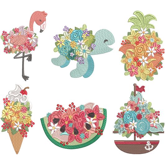 Blooming Summer | Machine Embroidery Designs by JuJu