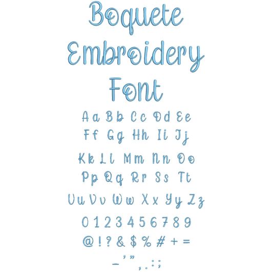 Boquete Embroidery Font | Machine Embroidery Designs by JuJu