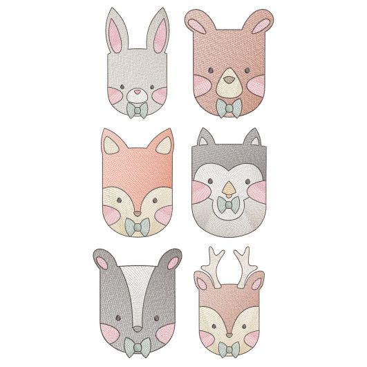 Boy Sketch Woodland Animals Machine Embroidery Designs By JuJu