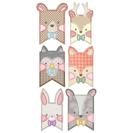 Boy Woodland Animal Flags Machine Embroidery Designs By JuJu