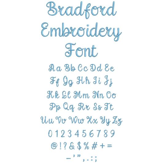 Bradford Embroidery Font | Machine Embroidery Designs by JuJu
