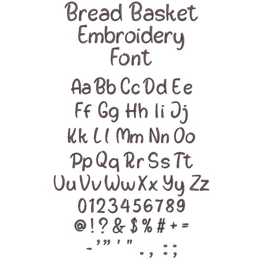 Bread Basket Embroidery Font | Machine Embroidery Designs by JuJu