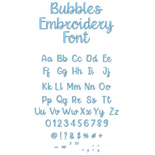 Bubbles Font Digital Embroidery Machine Designs by JuJu