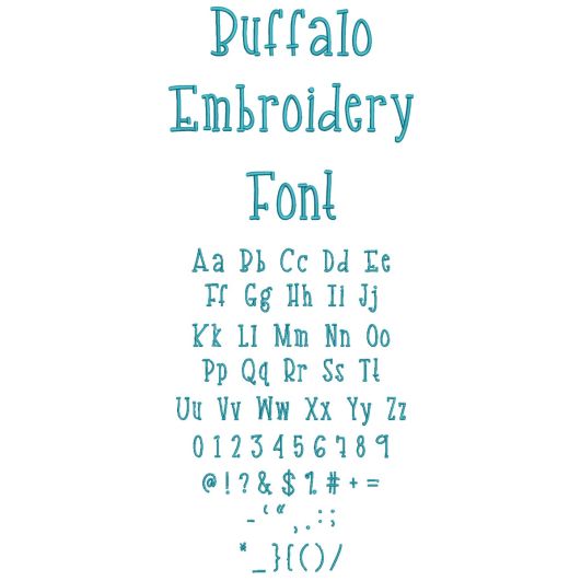 Buffalo Embroidery Font | Machine Embroidery Designs by JuJu
