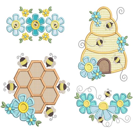 Busy Bees | Machine Embroidery Designs by JuJu