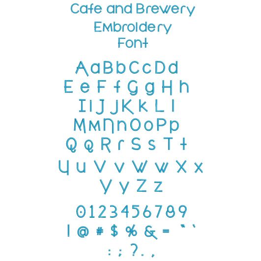 Cafe and Brewery Embroidery Font | Machine Embroidery Designs by JuJu