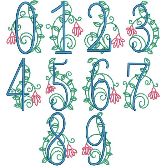 Campbell Numbers | Machine Embroidery Designs by JuJu