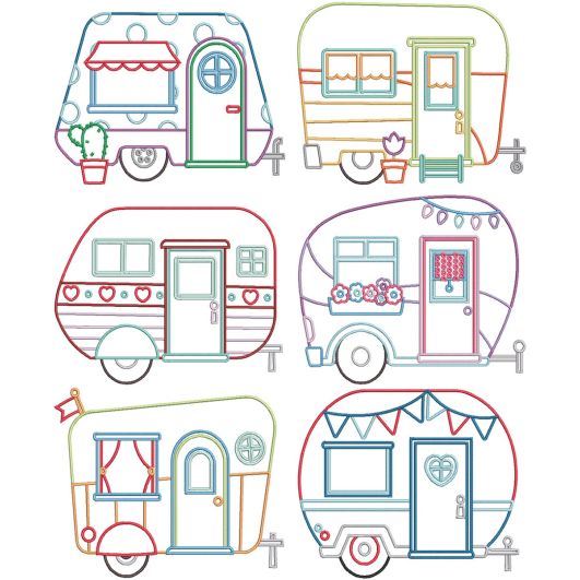 Camper Life | Machine Embroidery Designs by JuJu