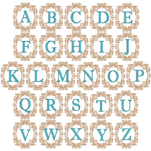 Carlisle Monogram Digital Embroidery Machine Designs by JuJu