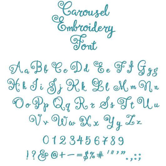 Carousel Embroidery Font | Machine Embroidery Designs by JuJu
