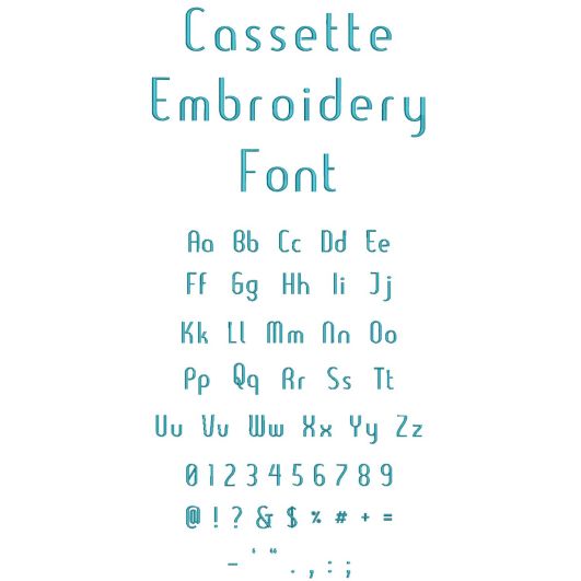 Cassette Embroidery Font | Machine Embroidery Designs by JuJu
