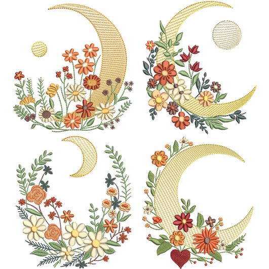                                 
    Celestial Florals 1 | Machine Embroidery Designs by JuJu                        