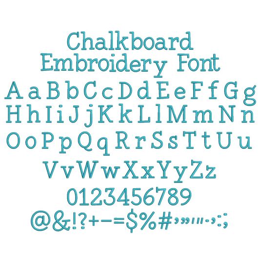 Chalkboard Embroidery Font | Machine Embroidery Designs by JuJu