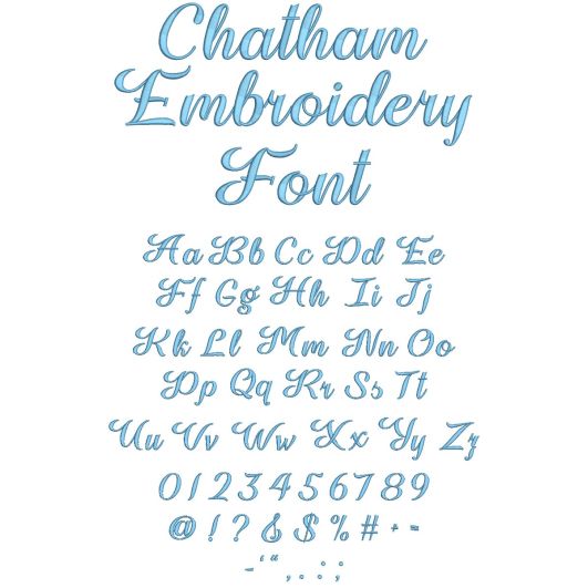 Chatham Embroidery Font | Machine Embroidery Designs by JuJu