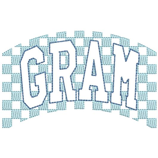 Checkered Gram | Machine Embroidery Designs by JuJu