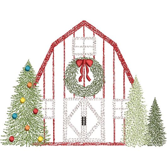 Christmas Vintage Sketch | Machine Embroidery Designs by JuJu