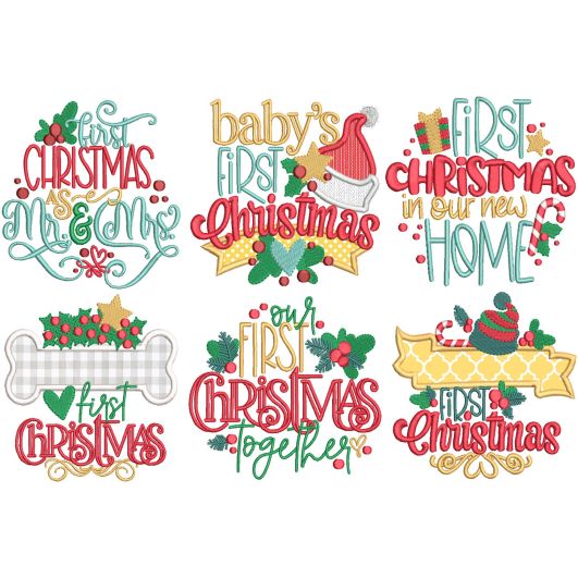 Christmas Firsts | Machine Embroidery Designs by JuJu