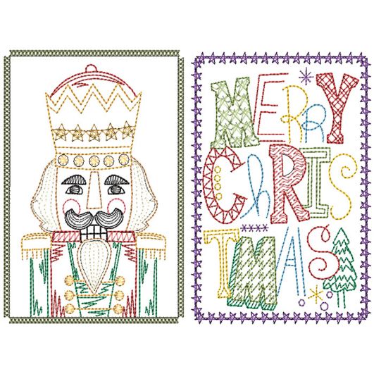Christmas Greeting Cards 16 | Machine Embroidery Designs by JuJu