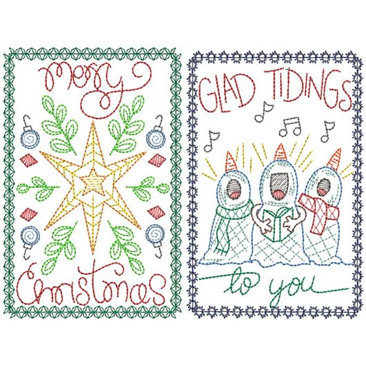 Christmas Greeting Cards 18 | Machine Embroidery Designs by JuJu