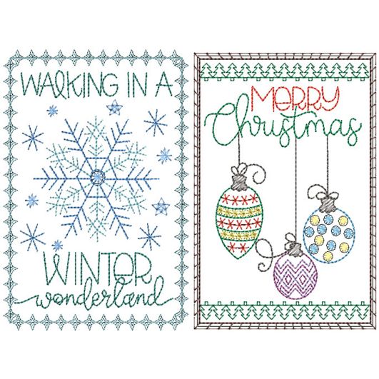 Christmas Greeting Cards 22 | Machine Embroidery Designs by JuJu