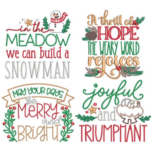 Christmas Lyrics 1 | Machine Embroidery Designs by JuJu