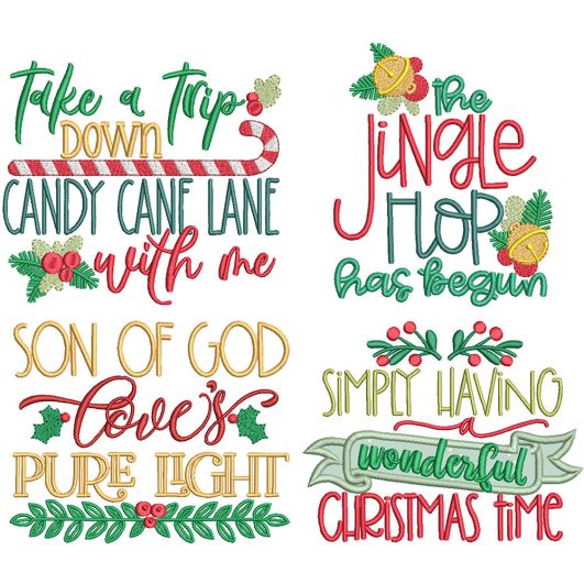 Christmas Lyrics 3 | Machine Embroidery Designs by JuJu