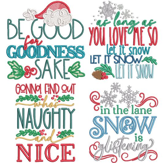 Christmas Lyrcis 4 | Machine Embroidery Designs by JuJu