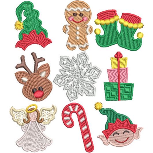 Christmas Miniatures 3 Embroidery Design Set | Designs by JuJu 
