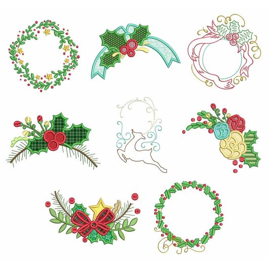Christmas Monogram Frames 1 Machine Embroidery Designs by JuJu