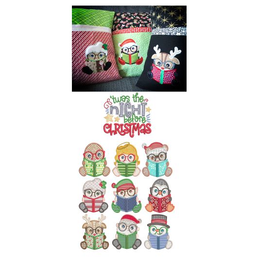 Christmas Readers Machine Embroidery Designs by JuJu