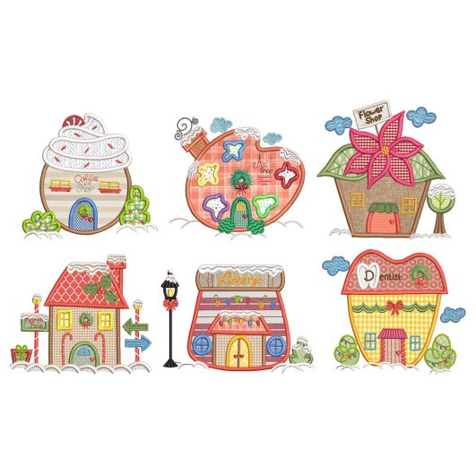 Christmas Village 1 Machine Embroidery Designs By JuJu