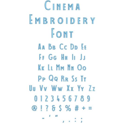 Cinema Embroidery Font | Machine Embroidery Designs by JuJu