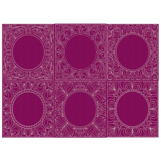 Circle Center Quilt Squares Machine Embroidery Designs by JuJu