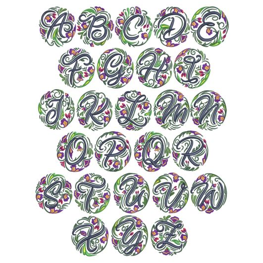 Circle Medallion Monogram | Machine Embroidery Designs by JuJu