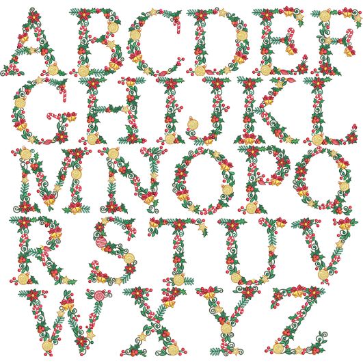 Clara Christmas Embroidery Design Monogram | Designs by JuJu